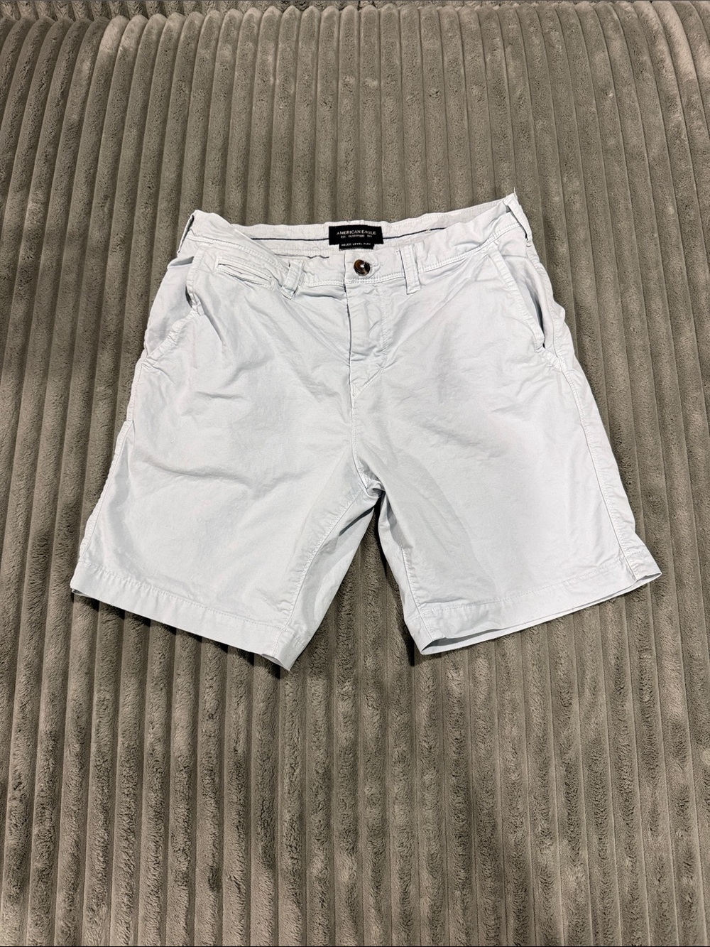 American Eagle Outfitters Light Gray Flat-Front Shorts